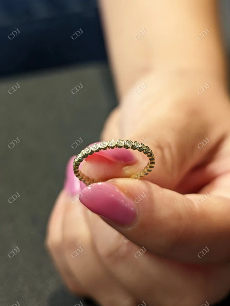0.30CTW Round Moissanite Bezel Set Eternity Wedding Ring  customdiamjewel   