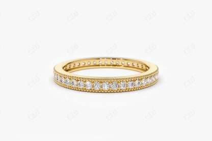 0.58CTW Lab Grown Diamond Milgrain Wedding Band  customdiamjewel Sterling Silver Yellow Gold VVS-EF
