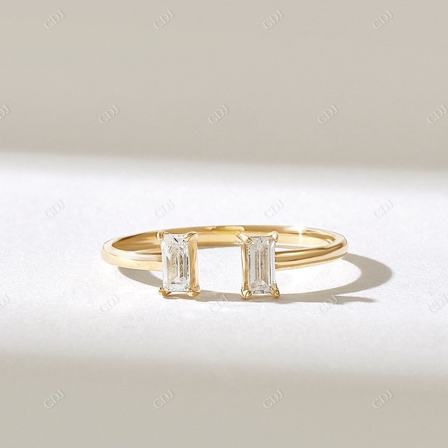 0.34CTW Baguette Natural Diamond Toi Et Moi Ring  customdiamjewel 10KT Yellow Gold VVS-EF
