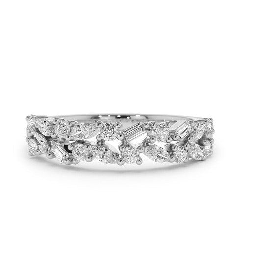 0.60CTW Marquise Natural Diamond Antique Half Eternity Band  customdiamjewel 10 KT Solid Gold White Gold VVS-EF
