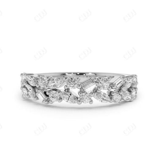 0.60CTW Multi Stone Lab Grown Diamond Wedding Band  customdiamjewel Sterling Silver White Gold VVS-EF