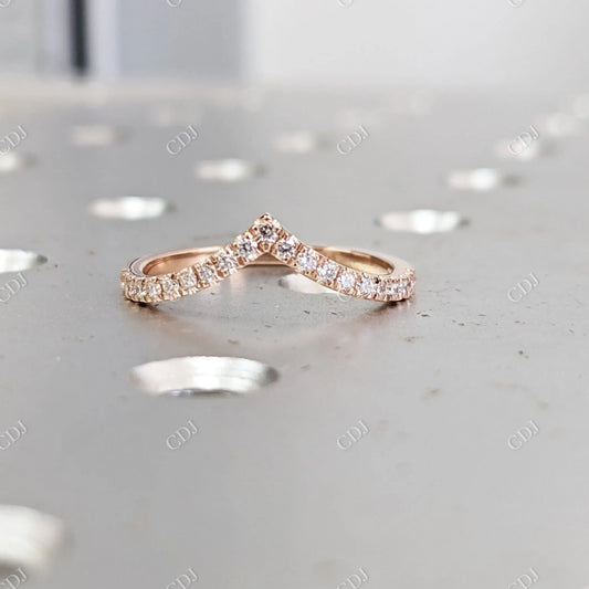 Chevron 0.21CT Diamond Shimmering Band  customdiamjewel 10 KT Rose Gold VVS-EF