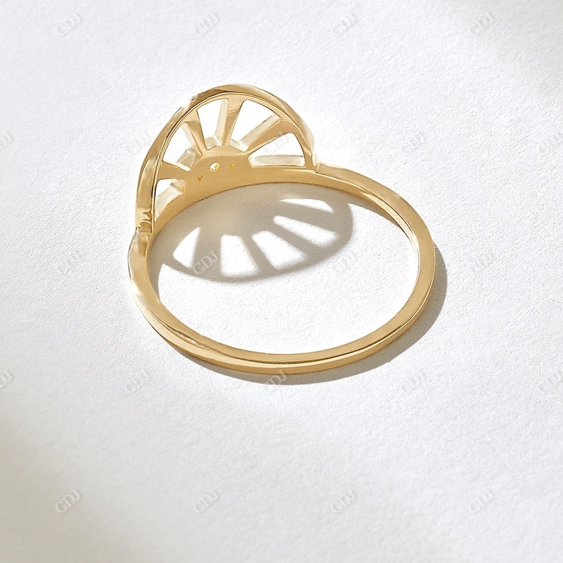 0.04CTW Pave Real Diamond Sun Engagement Ring