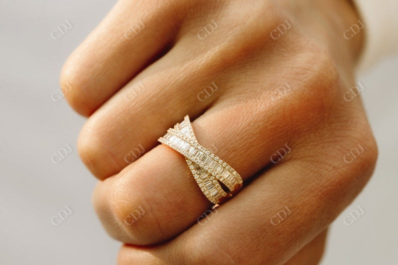 1.45CTW Baguette Cut Natural Diamond Antique Shape Thick Wedding Band  customdiamjewel   