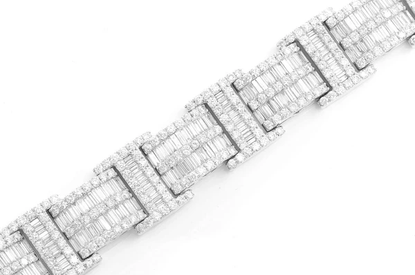 2 Row Baguette & Round Diamond Bracelet  customdiamjewel   