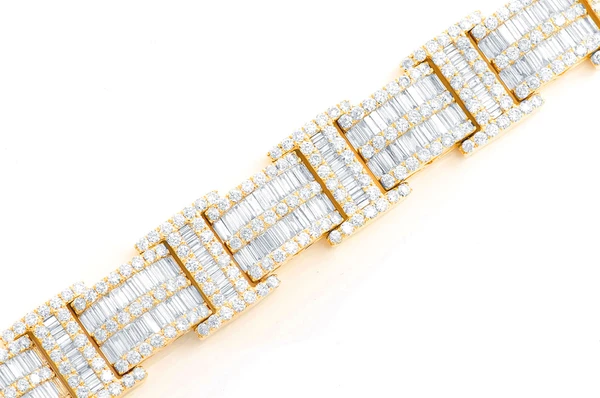 2 Row Baguette & Round Diamond Bracelet  customdiamjewel   