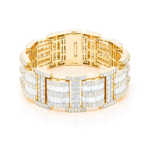 2 Row Baguette & Round Diamond Bracelet  customdiamjewel   