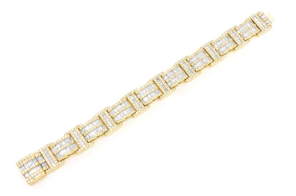 2 Row Baguette & Round Diamond Bracelet  customdiamjewel   