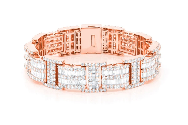 2 Row Baguette & Round Diamond Bracelet  customdiamjewel   