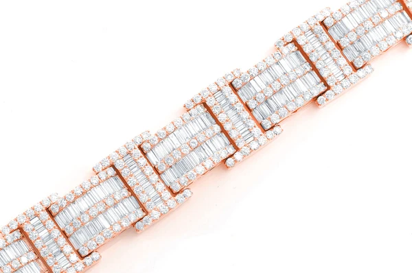 2 Row Baguette & Round Diamond Bracelet  customdiamjewel   