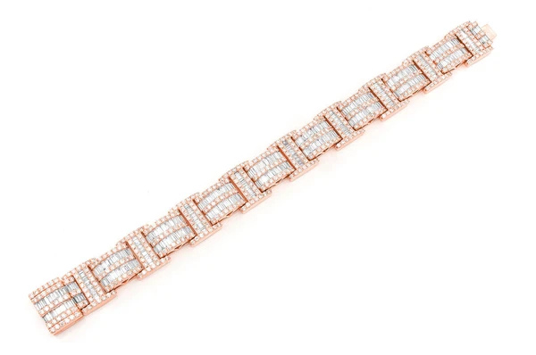 2 Row Baguette & Round Diamond Bracelet  customdiamjewel   