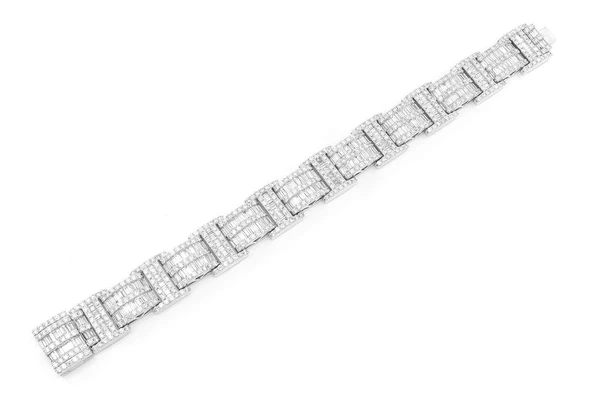 2 Row Baguette & Round Diamond Bracelet  customdiamjewel   