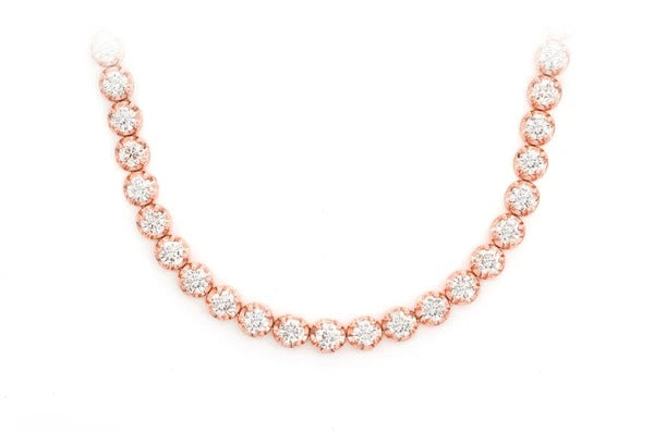 Round Diamond Hip Hop Tennis Necklace For Men  customdiamjewel   