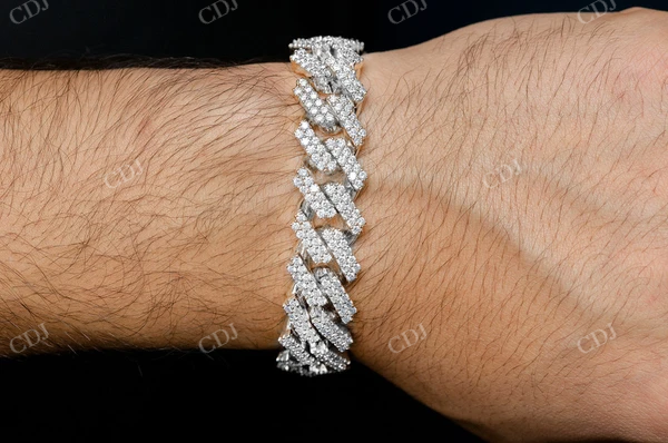 Moissanite Diamond Cuban Link Bracelet  customdiamjewel   
