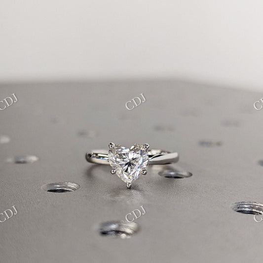 Heart Cut Moissanite White Gold Solitaire Engagement Ring  customdiamjewel 10KT White Gold VVS-EF