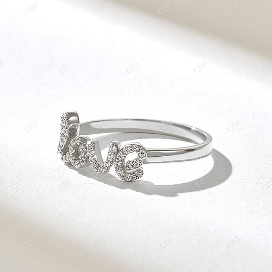 0.15CTW Natural Diamond Love Ring  customdiamjewel 10KT White Gold VVS-EF