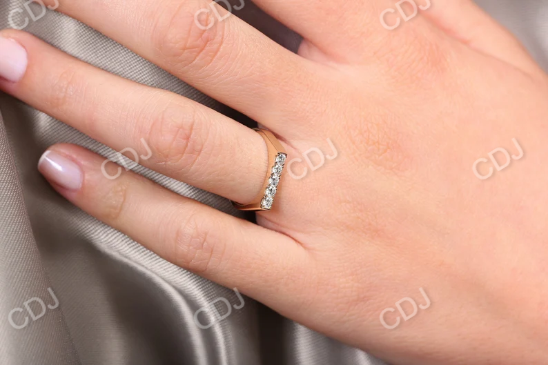 0.30CTW Rectangular Lab Grown Diamond Signet Ring  customdiamjewel   