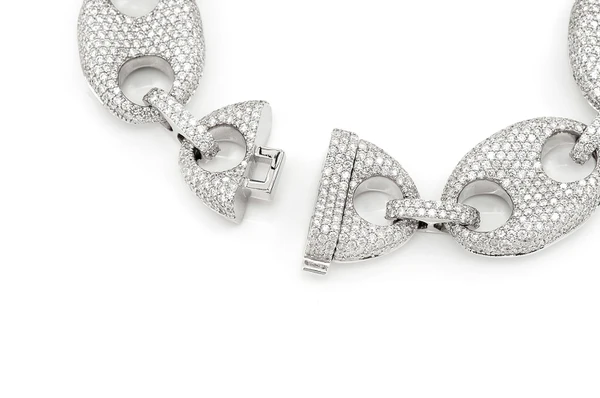 White Gold Diamond Link Bracelet For Men  customdiamjewel   