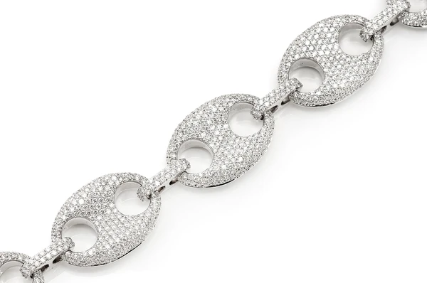 White Gold Diamond Link Bracelet For Men  customdiamjewel   