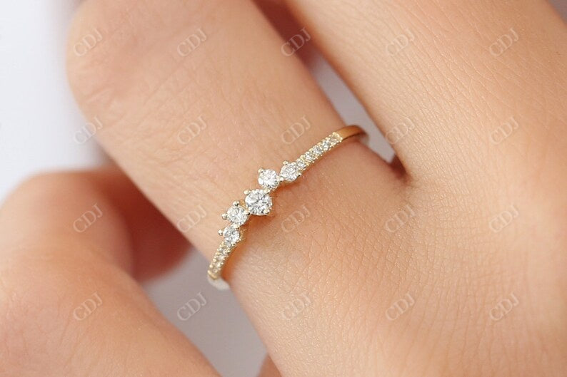 0.22CTW Antique Shape Natural Diamond Half Eternity Wedding Band  customdiamjewel   