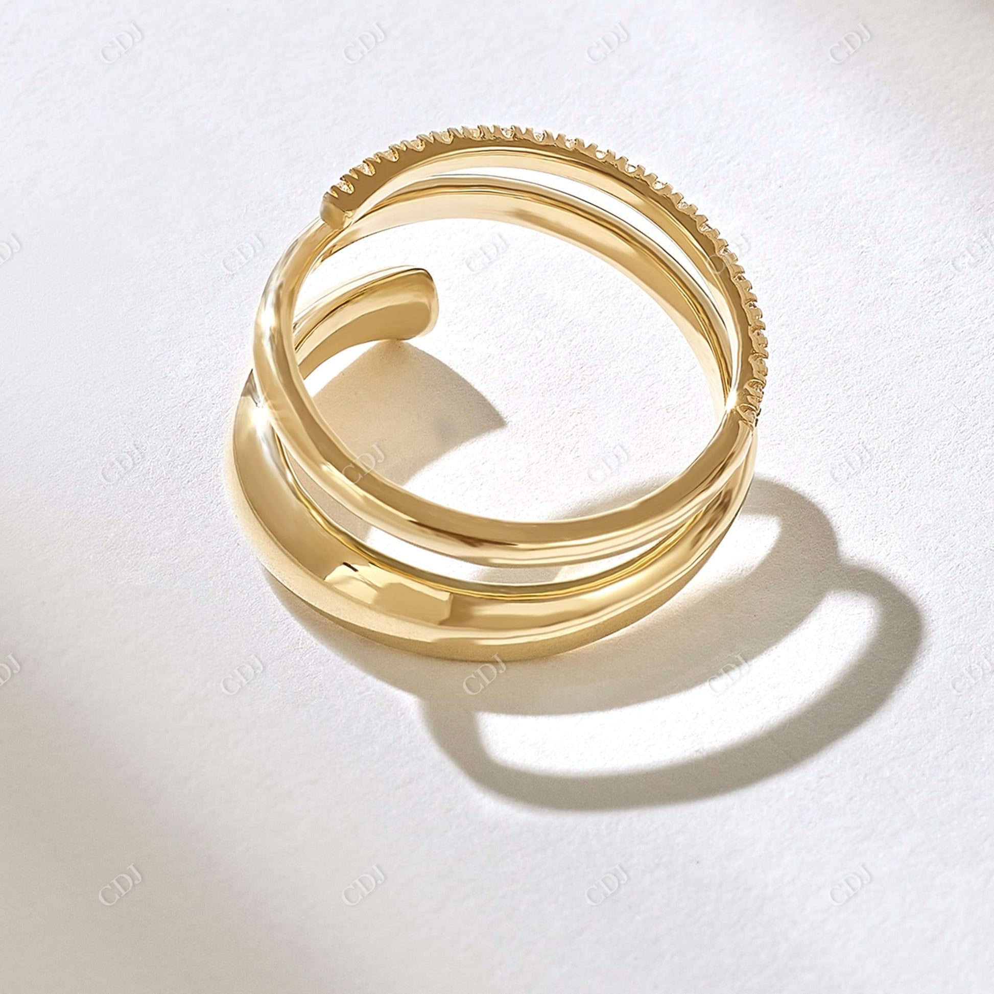 0.16CTW Pave Real Diamond Bold Spiral Ring  customdiamjewel   