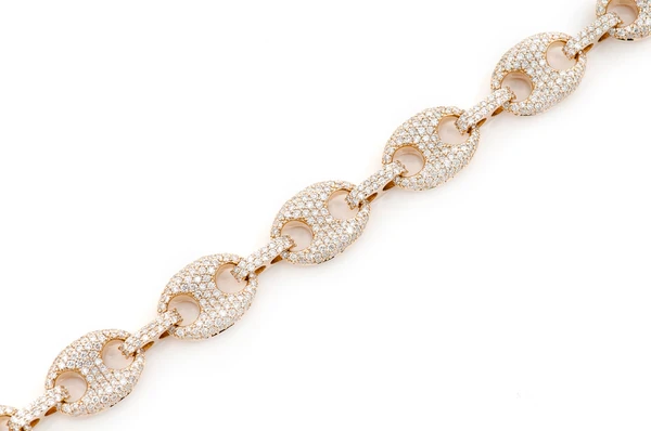 Hip Hop Gold Plated Diamond Link Bracelet  customdiamjewel   