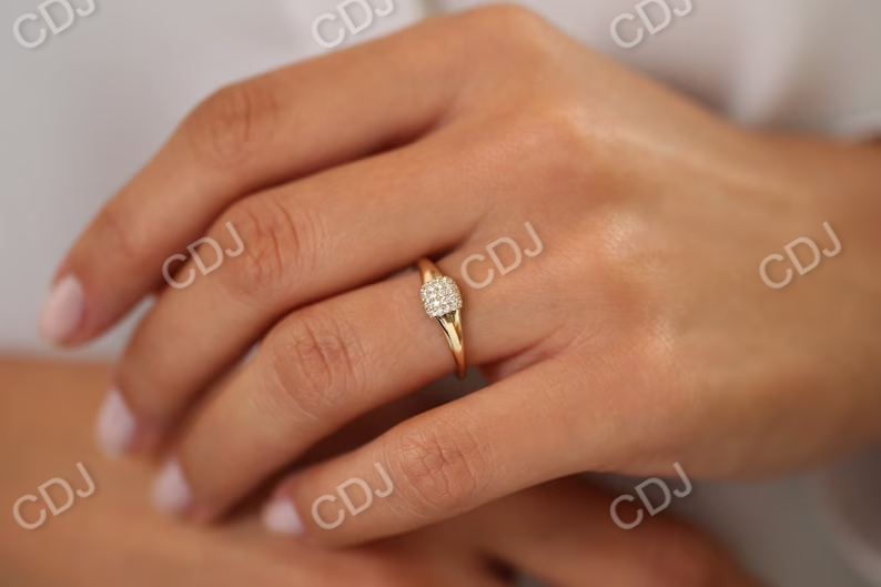 0.31CTW Pave Setting Lab Grown Diamond Engagement Ring  customdiamjewel   
