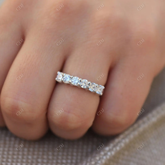 1.50CTW Round Moissanite White Gold Wedding Band  customdiamjewel   
