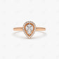 0.35CTW Pear Cut Lab Grown Diamond Engagement Ring  customdiamjewel Sterling Silver Rose Gold VVS-EF