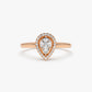 0.35CTW Pear Shape Natural Diamond Halo Solid Gold Engagement Ring  customdiamjewel 10 KT Solid Gold Rose Gold VVS-EF