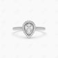 0.35CTW Pear Cut Lab Grown Diamond Engagement Ring  customdiamjewel Sterling Silver White Gold VVS-EF