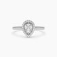 0.35CTW Pear Shape Natural Diamond Halo Solid Gold Engagement Ring  customdiamjewel 10 KT Solid Gold White Gold VVS-EF