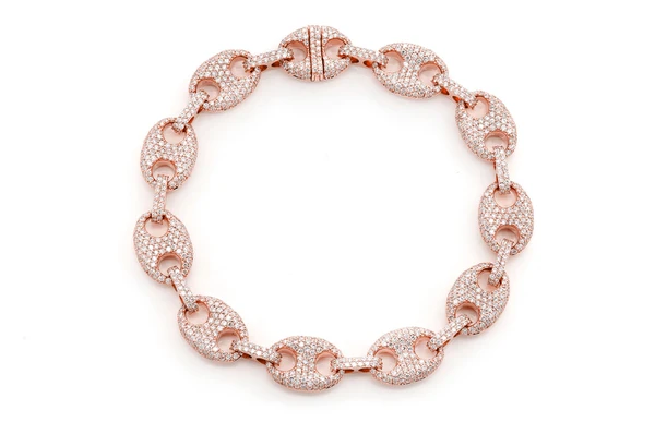 Hip Hop Gold Plated Diamond Link Bracelet  customdiamjewel   