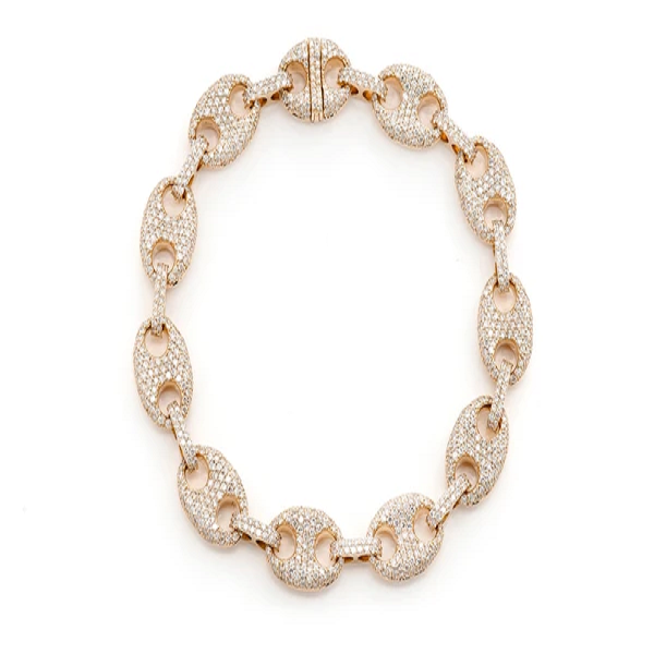 Hip Hop Gold Plated Diamond Link Bracelet  customdiamjewel   
