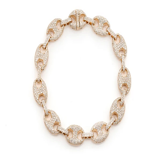 Hip Hop Gold Plated Diamond Link Bracelet  customdiamjewel   