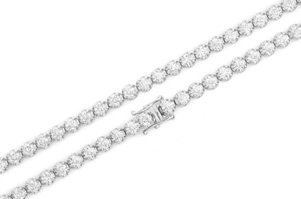 Round Diamond Hip Hop Tennis Necklace For Men  customdiamjewel   