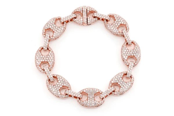 Gold Plated Hip Hop Diamond Link Bracelet  customdiamjewel   
