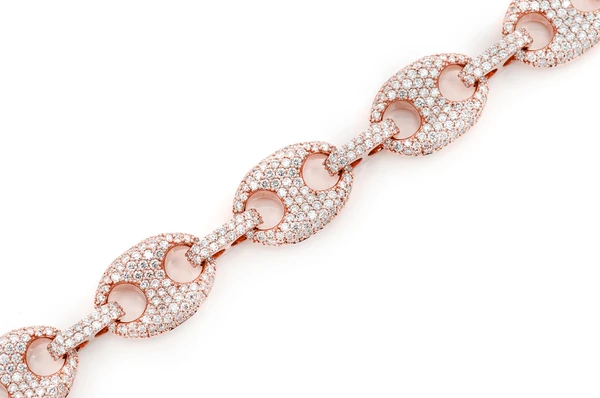 Gold Plated Hip Hop Diamond Link Bracelet  customdiamjewel   