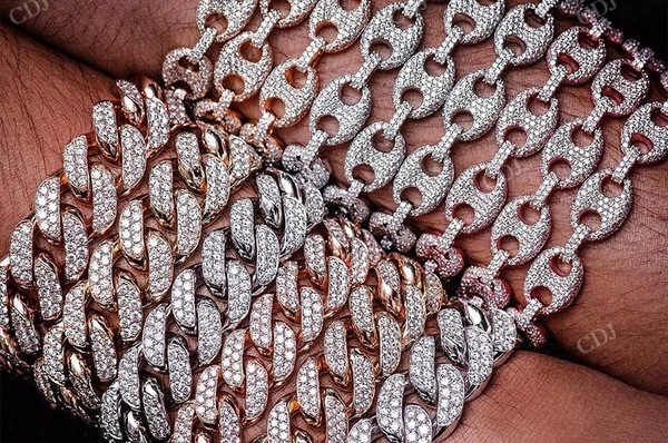 Gold Plated Hip Hop Diamond Link Bracelet  customdiamjewel   
