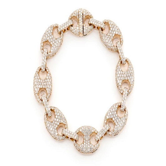 Gold Plated Hip Hop Diamond Link Bracelet  customdiamjewel   
