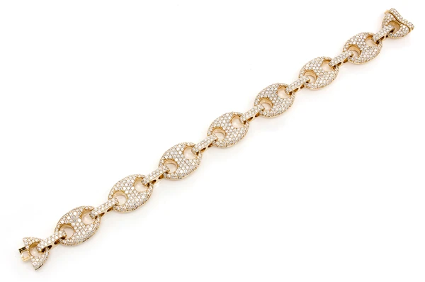 Gold Plated Hip Hop Diamond Link Bracelet  customdiamjewel   