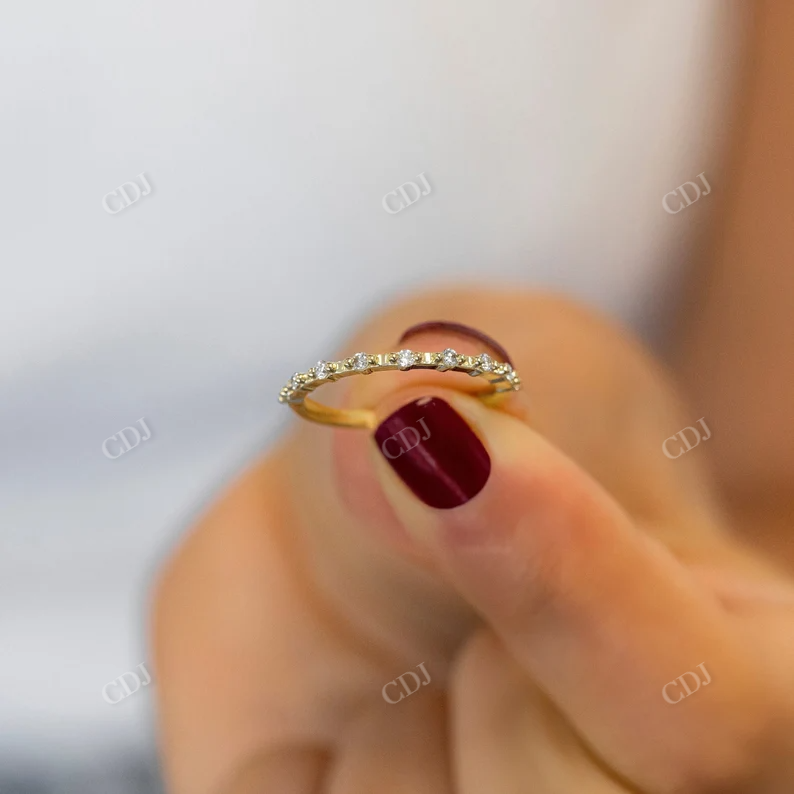 0.14CTW Round Cut Natural Diamond Wedding Ring