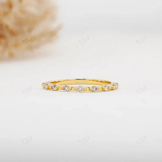 0.14CTW Round Cut Natural Diamond Wedding Ring  customdiamjewel 10KT Yellow Gold VVS-EF