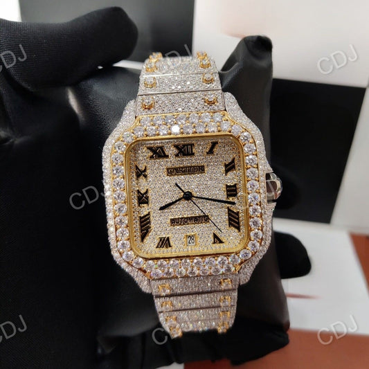 VVS Moissanite Cartier Hip Hop Watch customdiamjewel
