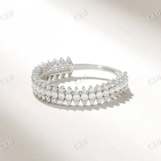 0.55CTW Round Cut Lab Grown Diamond Half Eternity Wedding Band  customdiamjewel 10KT White Gold VVS-EF