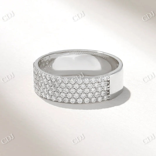 0.65CTW Thick Gold Diamond Wedding Band  customdiamjewel 10KT White Gold VVS-EF