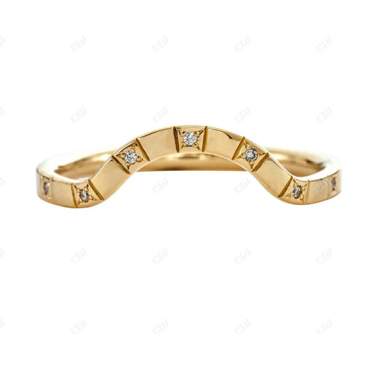 0.035ctw Lab Grown Diamond Curved Wedding Band  customdiamjewel 10KT Yellow Gold VVS-EF