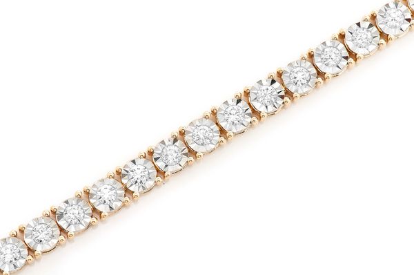 Round Cut Solid Gold Diamond Tennis Bracelet  customdiamjewel   