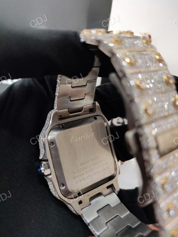 VVS Moissanite Cartier Hip Hop Watch customdiamjewel