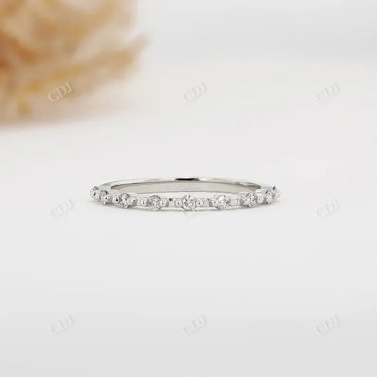 0.14CTW Lab Grown Diamond Thin Wedding Ring  customdiamjewel 10KT White Gold VVS-EF